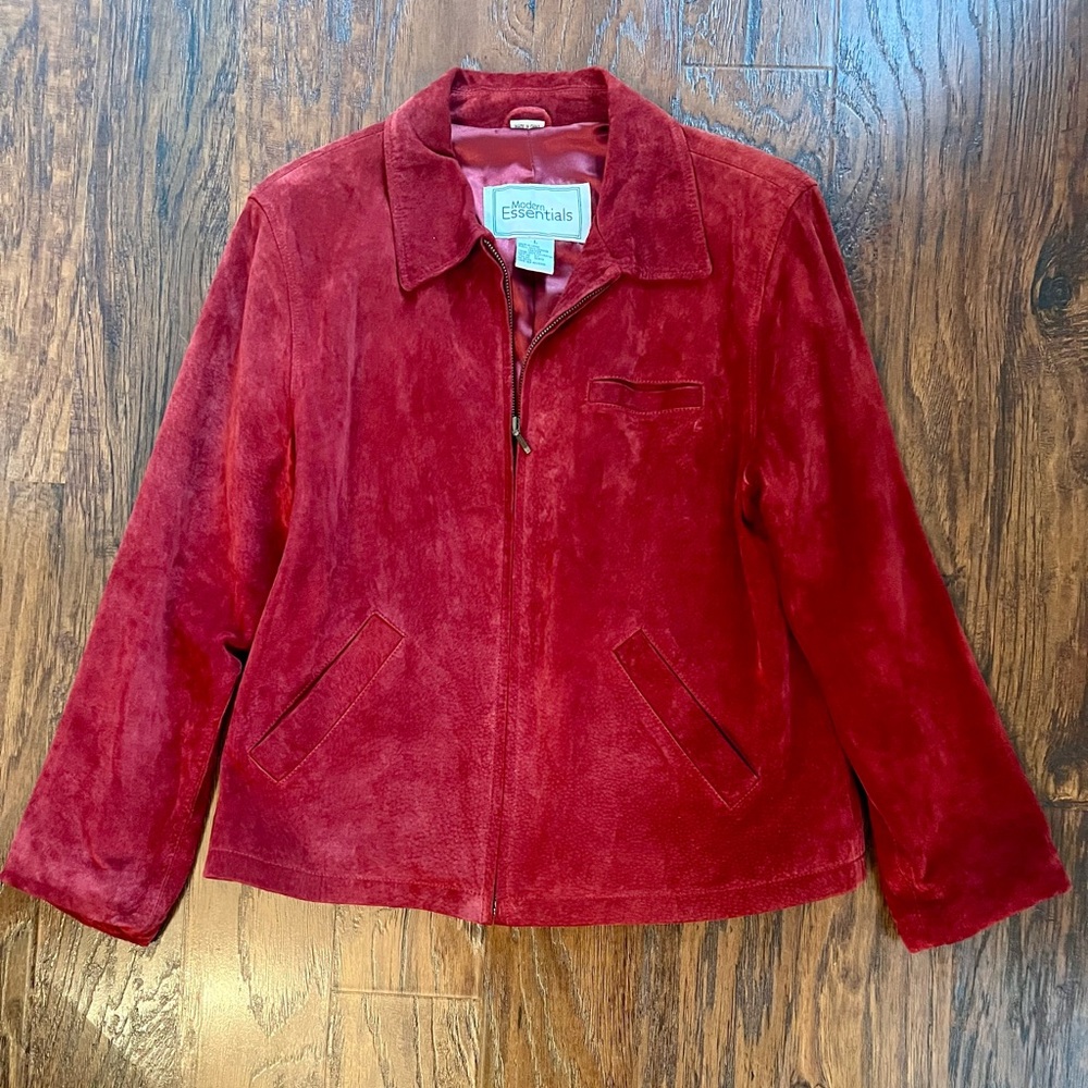 Modern Essentials 100% Genuine Leather Shell Zip Jacket